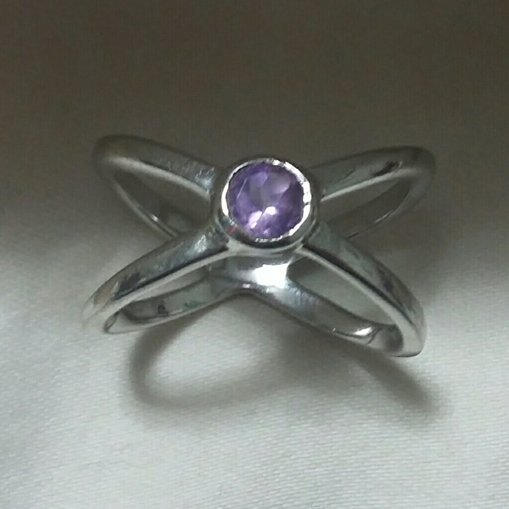 Rio Grande amethyst criss cross ring
